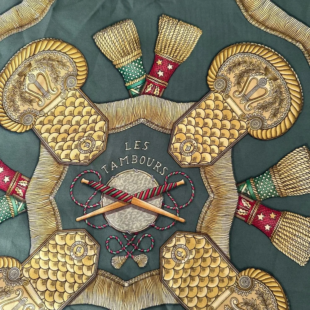 Hermes scarf les Tambours - Picture 12 of 15